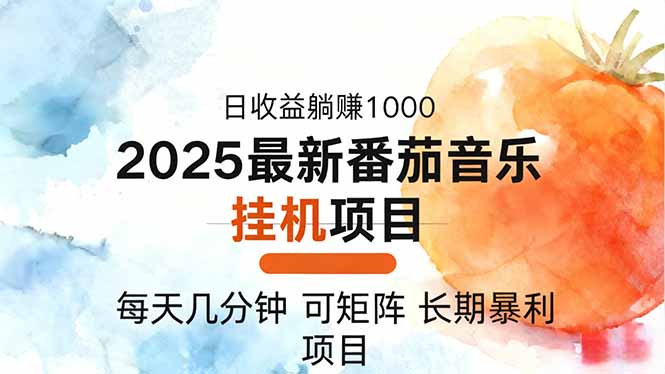 2025年最新番茄音乐人挂机项目，每天几分钟，月入1000＋，可矩阵，一台…-副业网