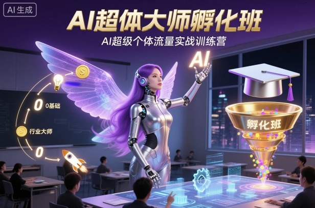 AI超体大师孵化班，AI超级个体流量实战训练营-副业网