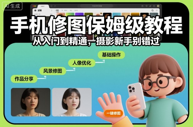 手机修图保姆级教程，从入门到精通，摄影新手别错过-副业网
