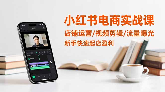 小红书电商实战课：店铺运营/视频剪辑/流量曝光，新手快速起店盈利-副业网