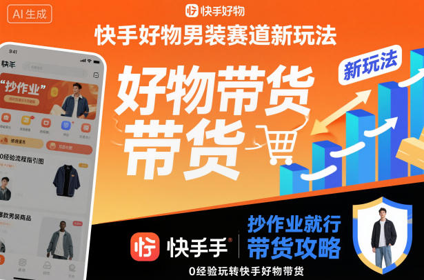 快手好物男装赛道新玩法，抄作业就行，0经验玩转快手好物带货-副业网
