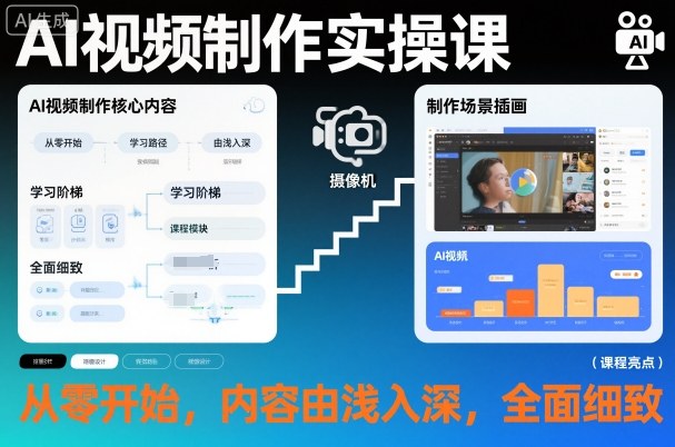 AI视频制作实操课，从零开始，内容由浅入深，全面细致-副业网
