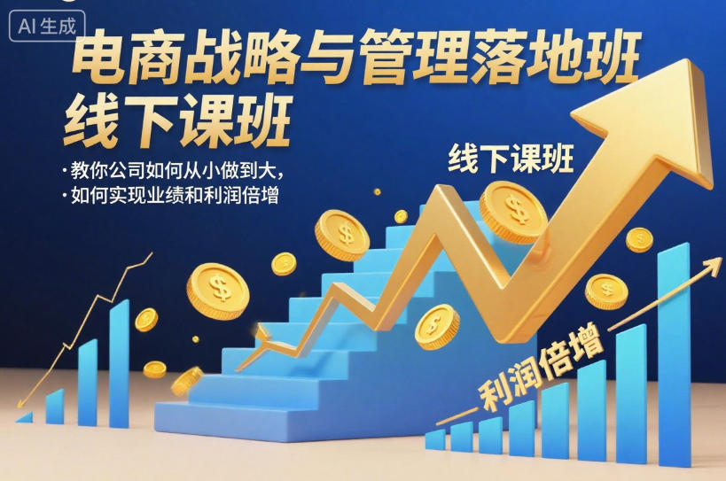 电商战略与管理落地班线下课，教你公司如何从小做到大，如何实现业绩和利润倍增【录音】-副业网