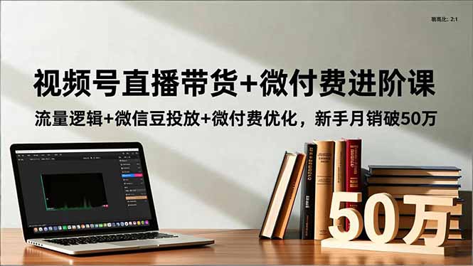 视频号直播带货+微付费进阶课：流量逻辑+微信豆投放+微付费优化，新手月销破50万-副业网