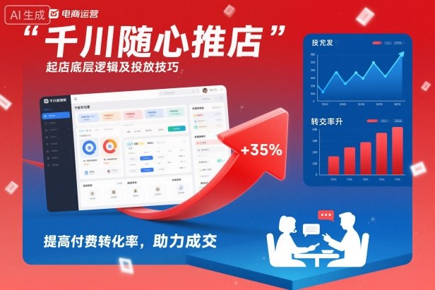 千川随心推起店底层逻辑及投放技巧，提高付费转化率，助力成交-副业网