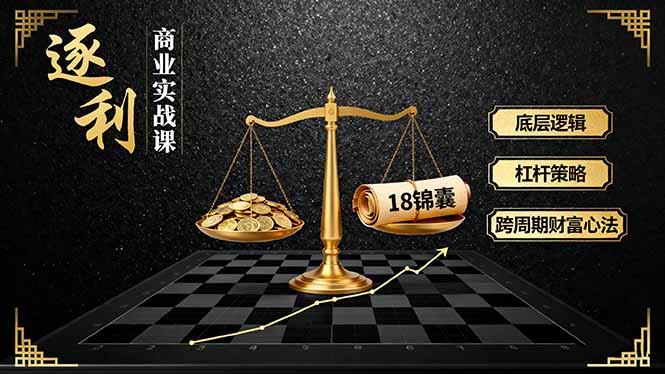 《逐 利》商业实战课，底层逻辑、杠杆策略、18锦囊，跨周期财富心法(更新-副业网