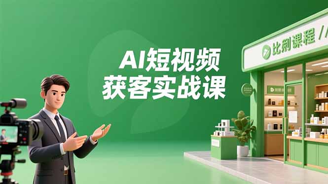 AI短视频获客实战课，数字人创作、实体行业应用、精准引流，30天获取客源月入6万+-副业网