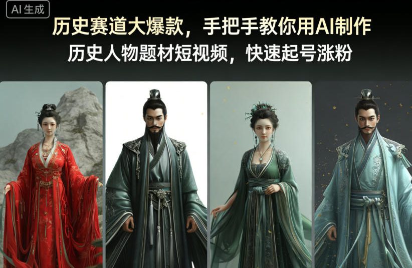 历史赛道大爆款，手把手教你用AI制作历史人物题材短视频，快速起号涨粉-副业网