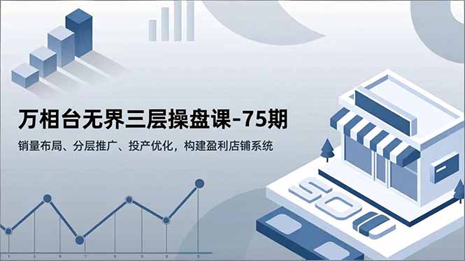万相台无界三层操盘课-75期，销量布局、分层推广、投产优化，构建盈利店铺系统-副业网