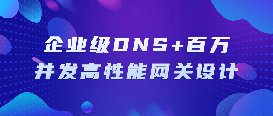 企业级DNS+百万并发高性能网关设计-副业网