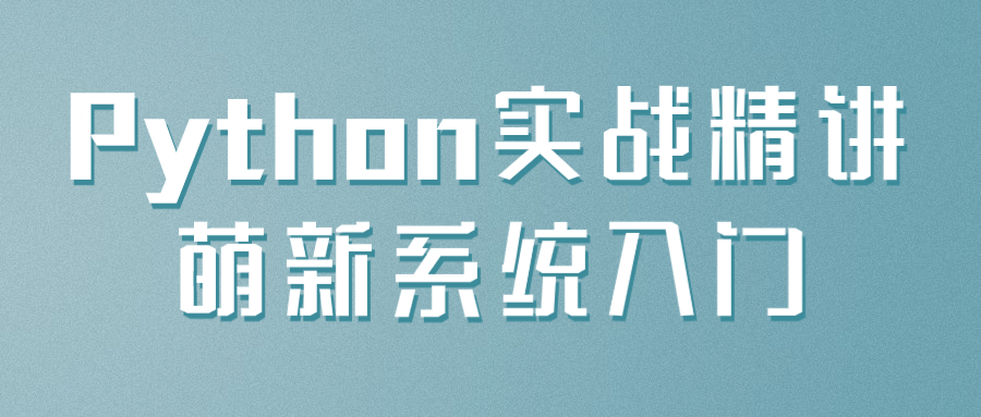 Python实战精讲萌新系统入门-副业网