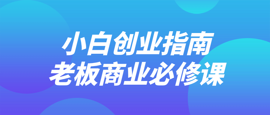 小白创业指南老板商业必修课-副业网
