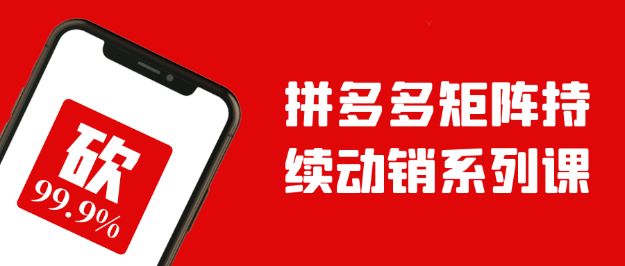 拼多多矩阵持续动销系列课-副业网