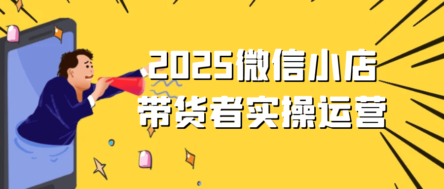 2025微信小店带货者实操运营-副业网