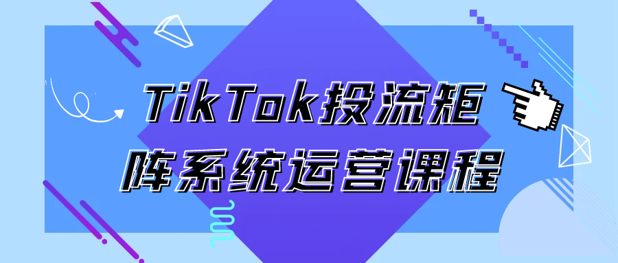TikTok投流矩阵系统运营课程-副业网