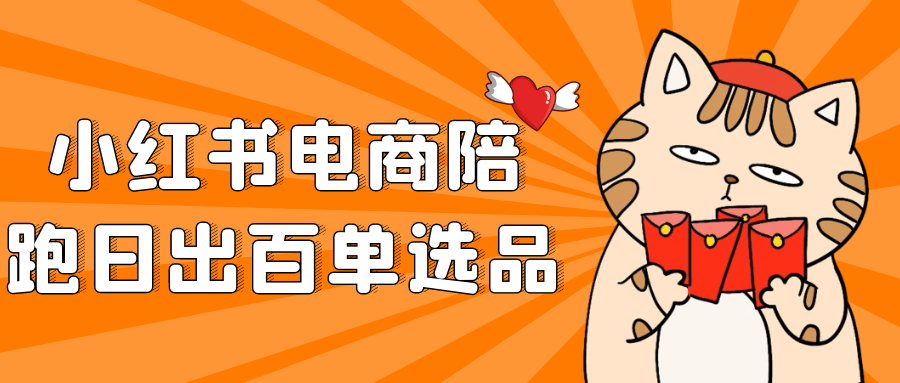 小红书电商陪跑日出百单选品-副业网