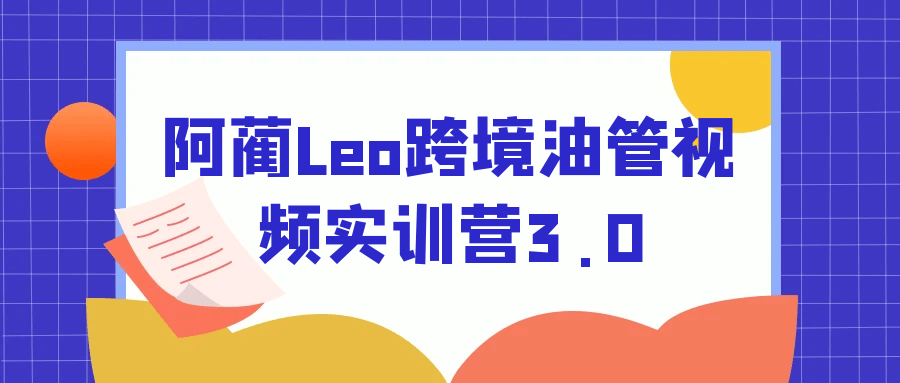 阿蔺Leo跨境油管视频实训营3.0-副业网