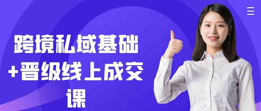 跨境私域基础+晋级线上成交课-副业网