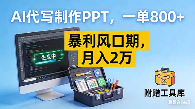 AI代写制作PPT，一单800+， 暴利风口期，月入2万【附工具】-副业网