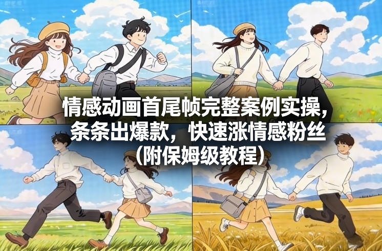 情感动画首尾帧完整案例实操，条条出爆款，快速涨情感粉丝(附保姆级教程)-副业网