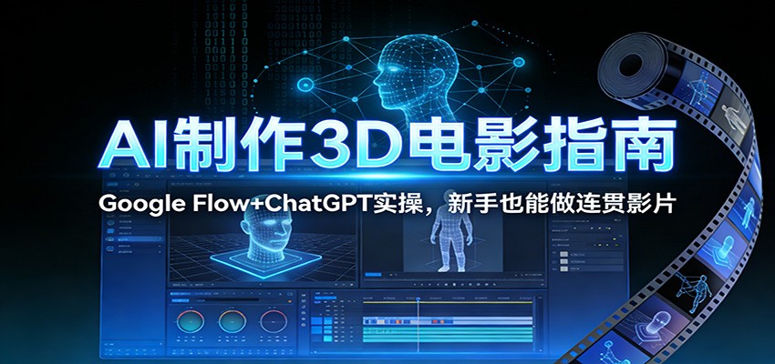 AI制作3D电影指南：Google Flow+ChatGPT实操，新手也能做连贯影片-副业网