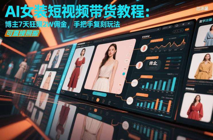 AI女装短视频带货教程：博主7天狂賺2W佣金，手把手复刻玩法，可直接照搬-副业网