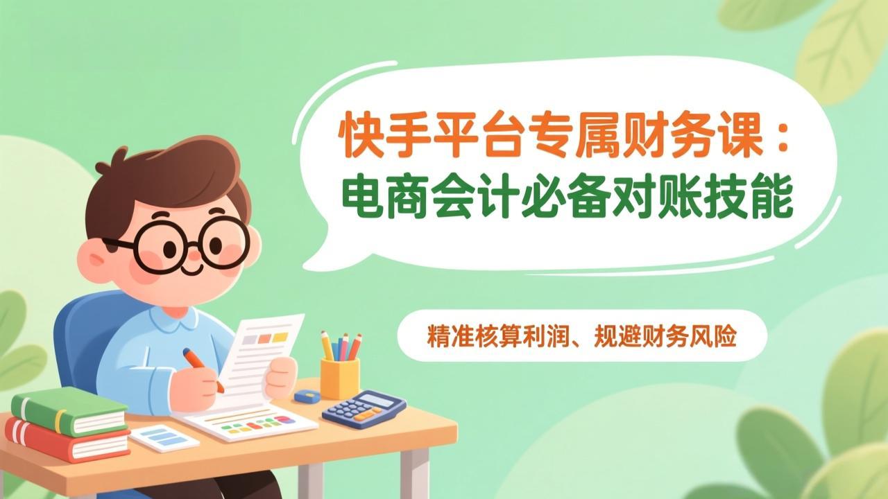 快手平台专属财务课：电商会计必备对账技能，精准核算利润、规避财务风险-副业网