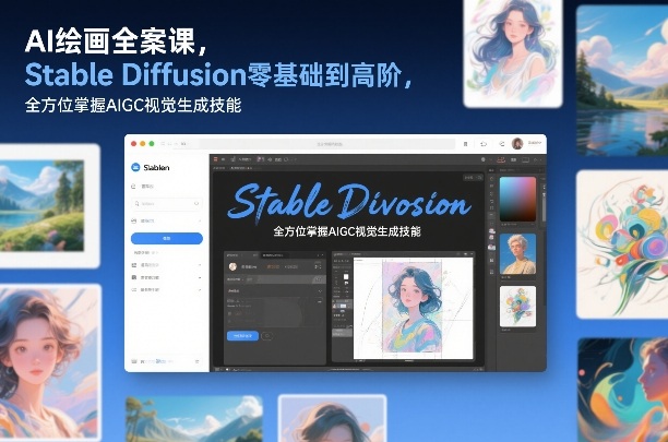 AI绘画全案课，Stable Diffusion零基础到高阶，全方位掌握AIGC视觉生成技能-副业网