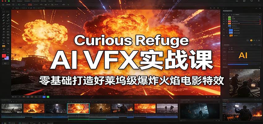 Curious Refuge AI VFX实战课，零基础打造好莱坞级爆炸火焰电影特效-副业网