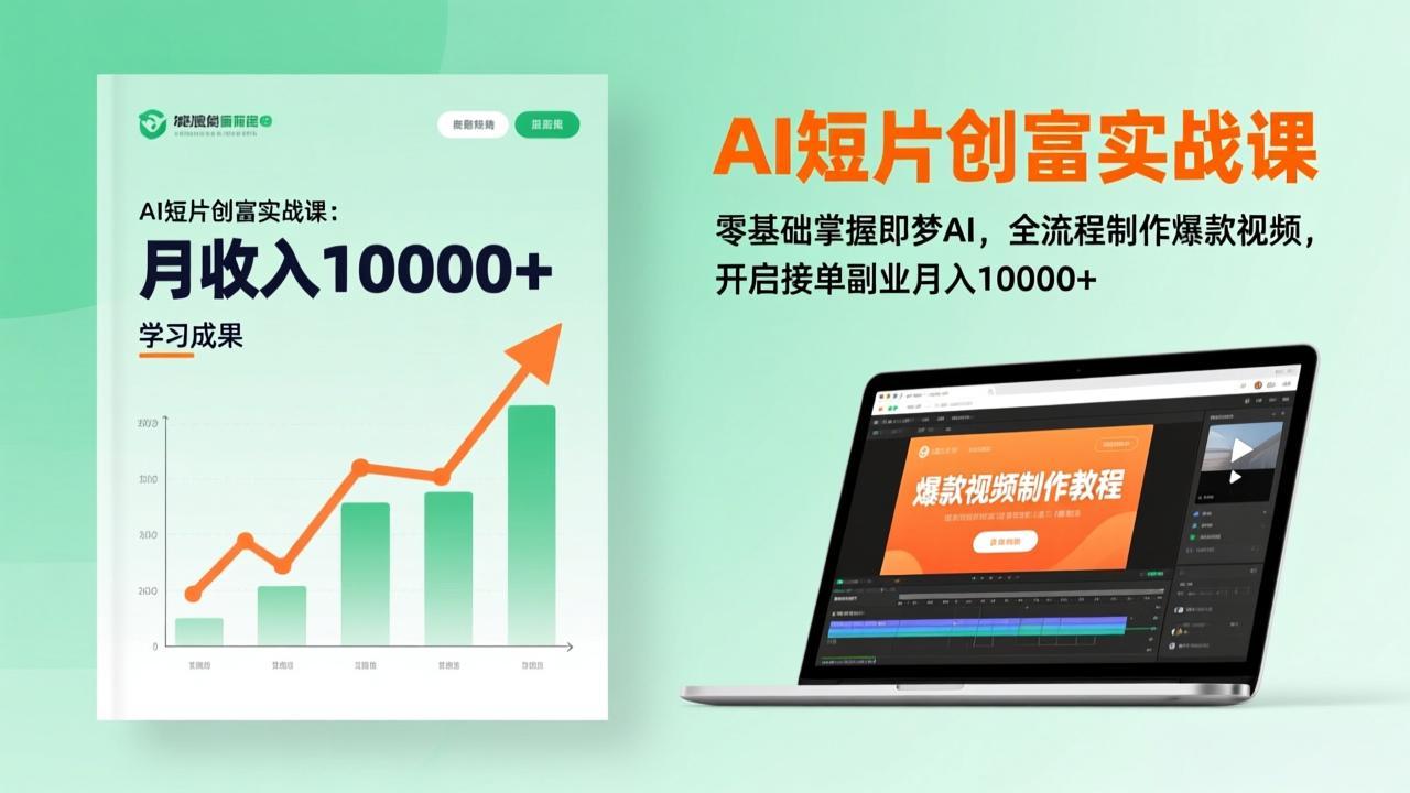 AI短片创富实战课：零基础掌握即梦AI，全流程制作爆款视频，开启接单副业月入10000+(更新-副业网