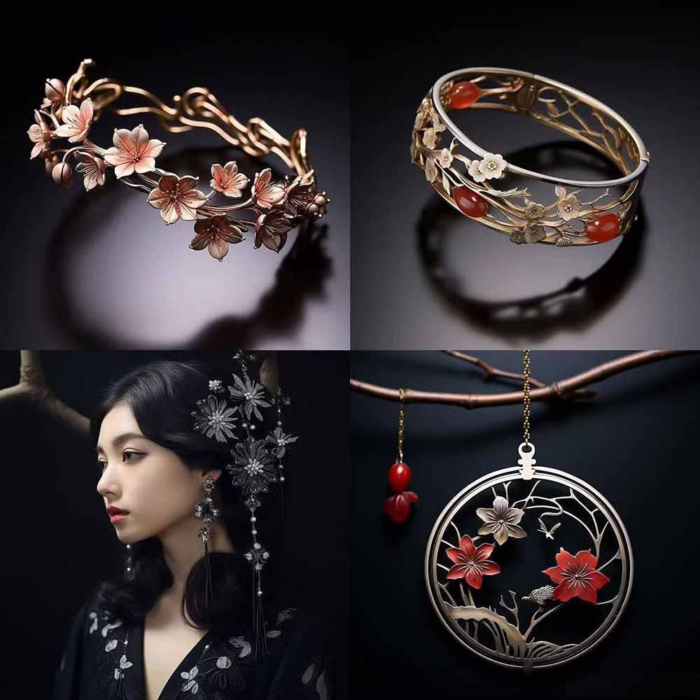 图片[7]-460+专业Midjourney珠宝摄影AI提示词+成效果图，戒指/项链/耳环/手链/宝石/及奢侈配饰等全品类-副业网