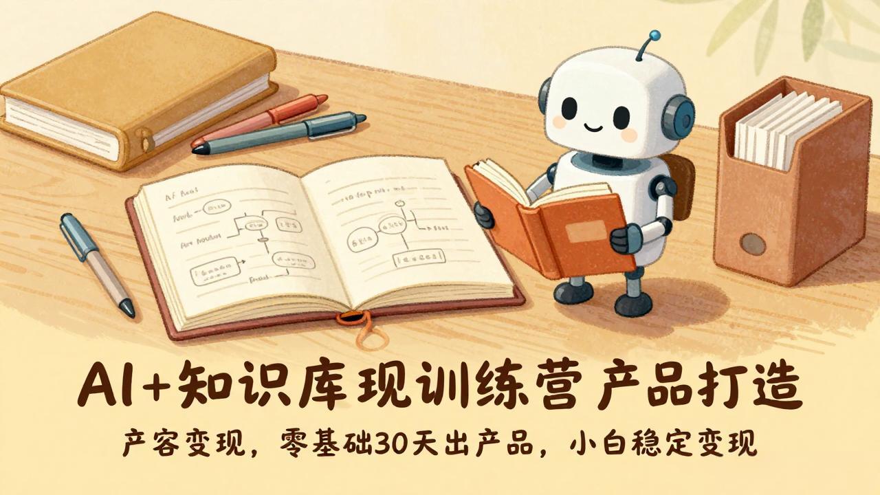 AI+知识库变现训练营，产品打造、内容创作、全平台变现，零基础30天出产品，小白稳定变现-副业网