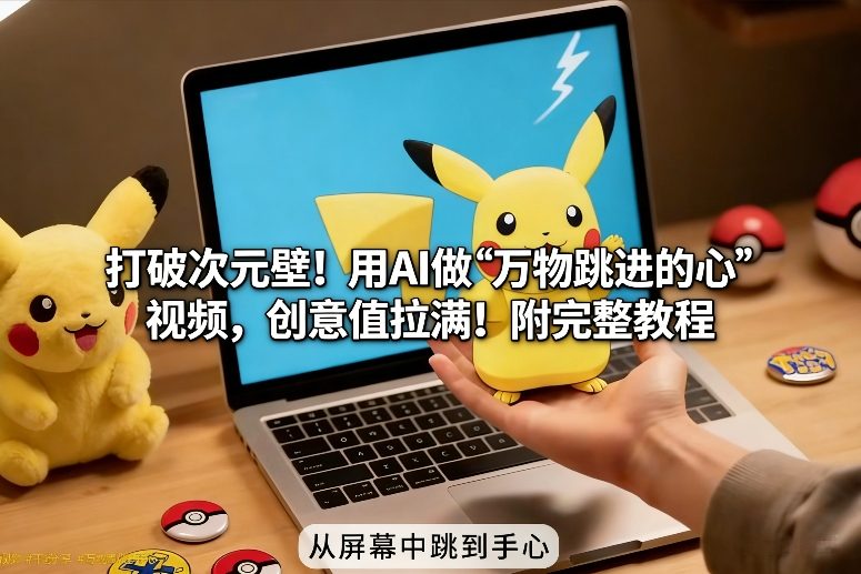 打破次元壁！用AI做【万物跳进手心】视频，创意值拉满！附完整教程-副业网