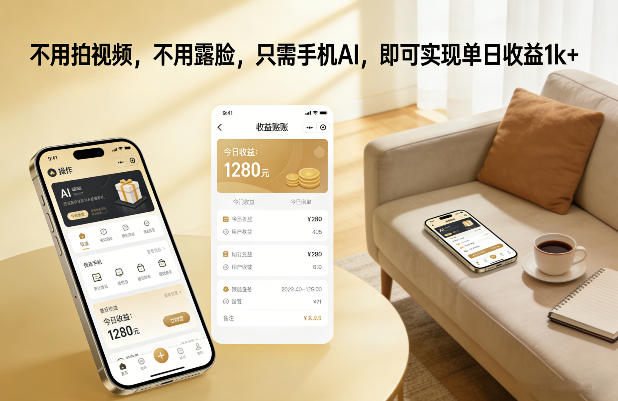 不用拍视频，不用露脸，只需手机AI，即可实现单日收益1k+【揭秘】-副业网