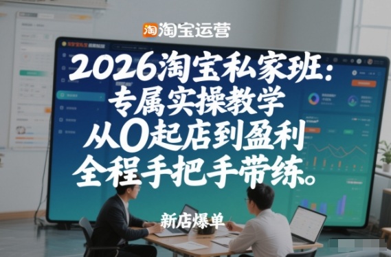 2026淘宝私家班：专属实操教学，从0起店到盈利，全程手把手带练-副业网