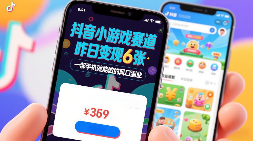 抖音小游戏赛道，昨日变现600+，零基础一部手机就能做的风口副业【揭秘】-副业网