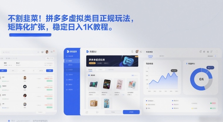 不割韭菜！拼多多虚拟类目正规玩法，矩阵化扩张，稳定日入1K教程【揭秘】-副业网