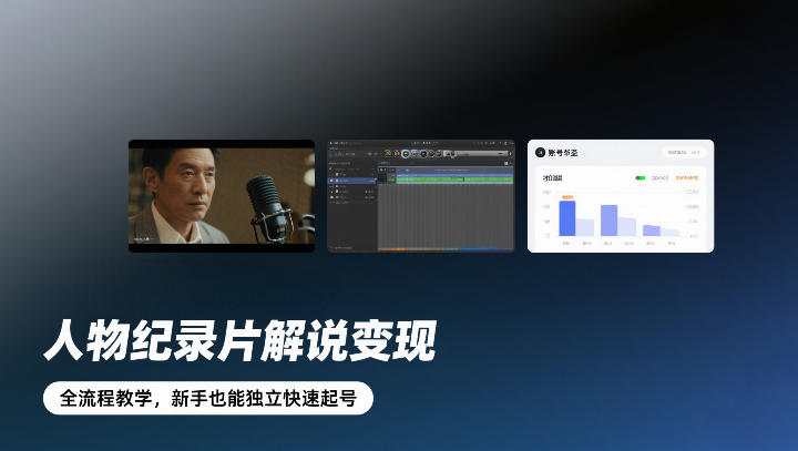 人物纪录片解说变现，全流程教学，新手也能独立快速起号-副业网