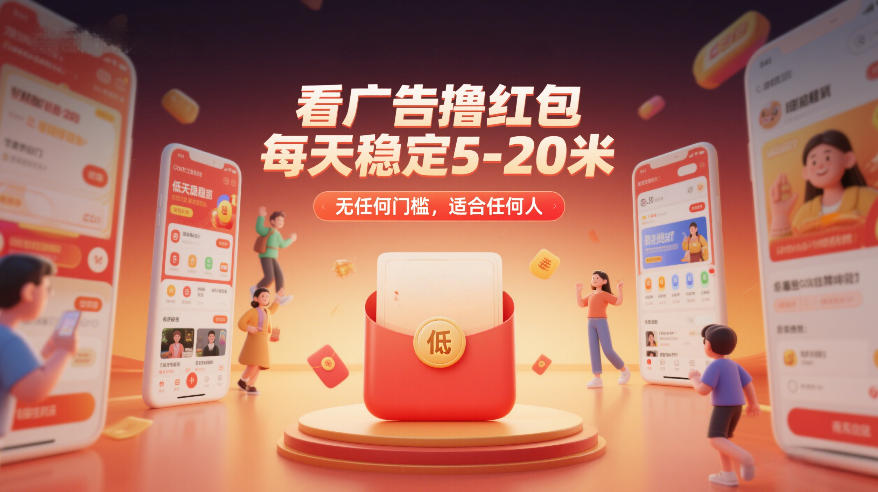 看广告撸红包，每天稳定5-20米，无任何门槛，适合任何人-副业网