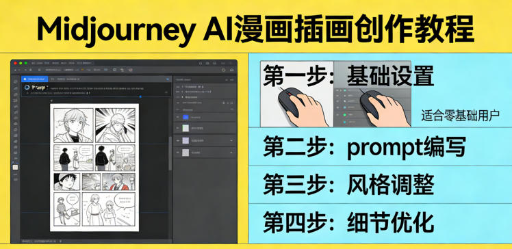 利用Midjourney AI人工智能轻松创作漫画插画教程，零基础创作完整漫画插画-副业网