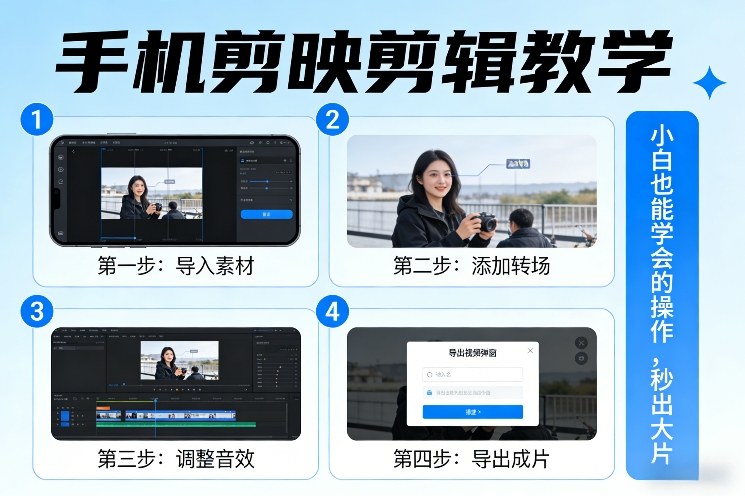手机剪映剪辑教学，小白也能学会的操作，秒出大片-副业网