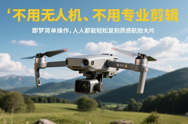 不用无人机、不用专业剪辑，即梦简单操作，人人都能轻松复刻质感航拍大片-副业网