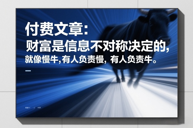 付费文章：财富是信息不对称决定的，就像慢牛，有人负责慢，有人负责牛-副业网
