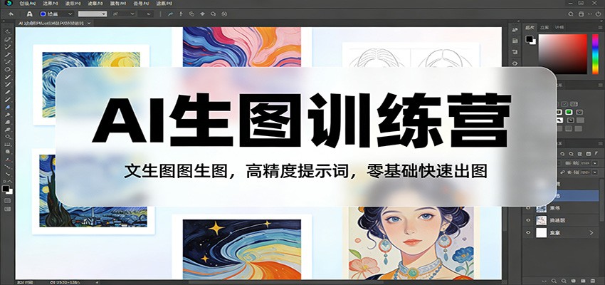 AI生图训练营：文生图图生图，高精度提示词，零基础快速出图-副业网