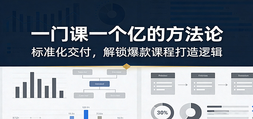 一门课一个亿的方法论：标准化交付，解锁爆款课程打造逻辑-副业网