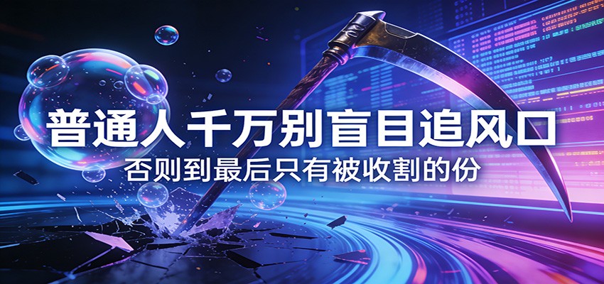 付费文章《通人千万别盲目追风口》否则到最后只有被收割的份-副业网