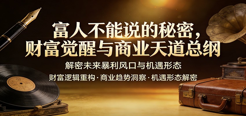 富人不能说的秘密，财富觉醒与商业天道总纲，解密未来暴利风口与机遇形态-副业网