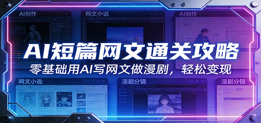AI短篇网文通关攻略：零基础用AI写网文做漫剧，轻松变现-副业网