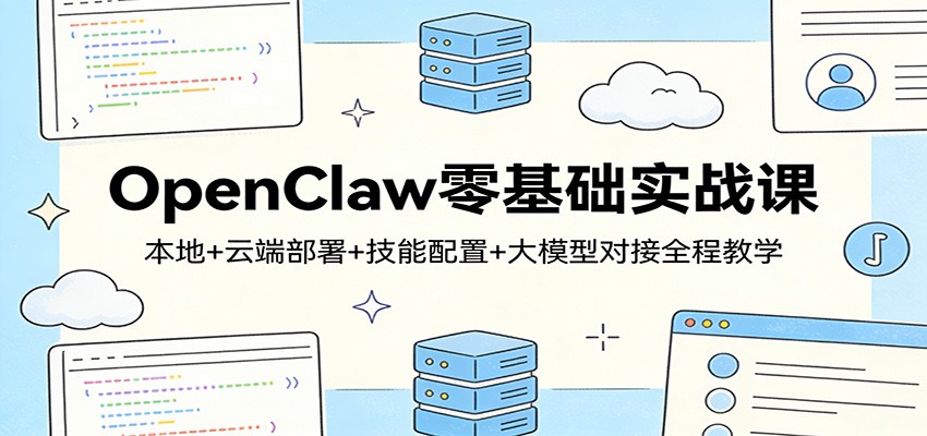 OpenClaw零基础实战课：本地+云端部署+技能配置+大模型对接全程教学-副业网