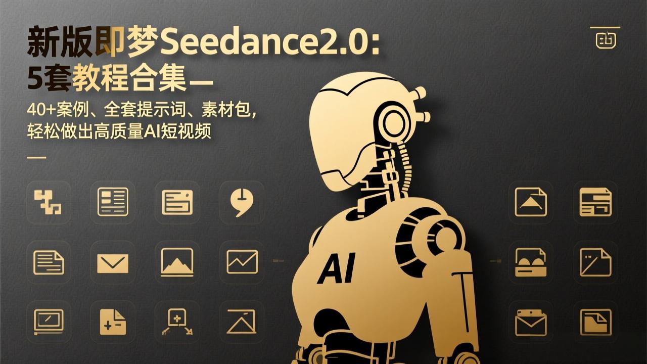 新版即梦Seedance2.0：5套教程合集，40+案例、全套提示词、素材包，轻松做出高质量AI短视频-副业网